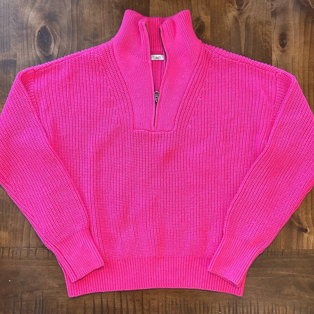 Faherty Women’s Mariner 1/4 Zip Cotton/Wool Blend Sweater Size Small - Picture 4 of 7